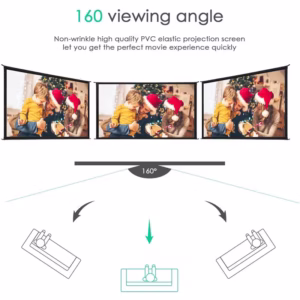 Front view of Fast Fold Projection Screen with a 160-degree viewing angle